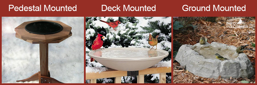 Types of heated bird baths