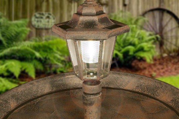 Lamp Post Solar LED Birdbath