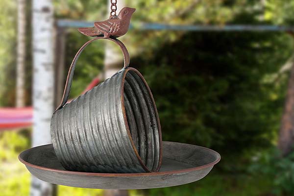 vintage teacup bird feeder